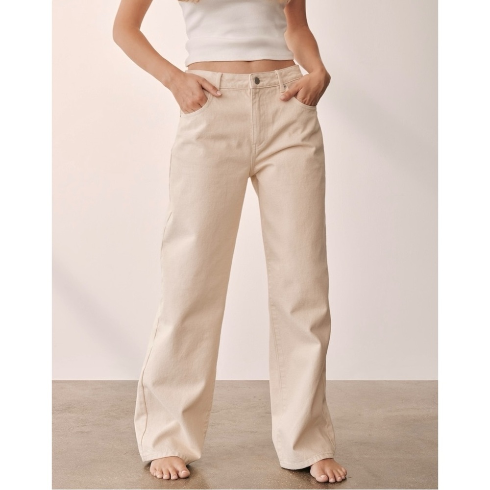 About You X Marie Von Behrens Cream White Loose Fit “Eva” Organic Cotton Jeans